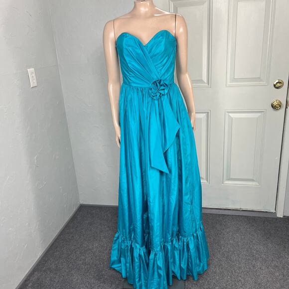 Vintage Dresses & Skirts - Vintage 80's 90's Alyce Designs Women's Dress Polyester Maxi Prom Formal NN25